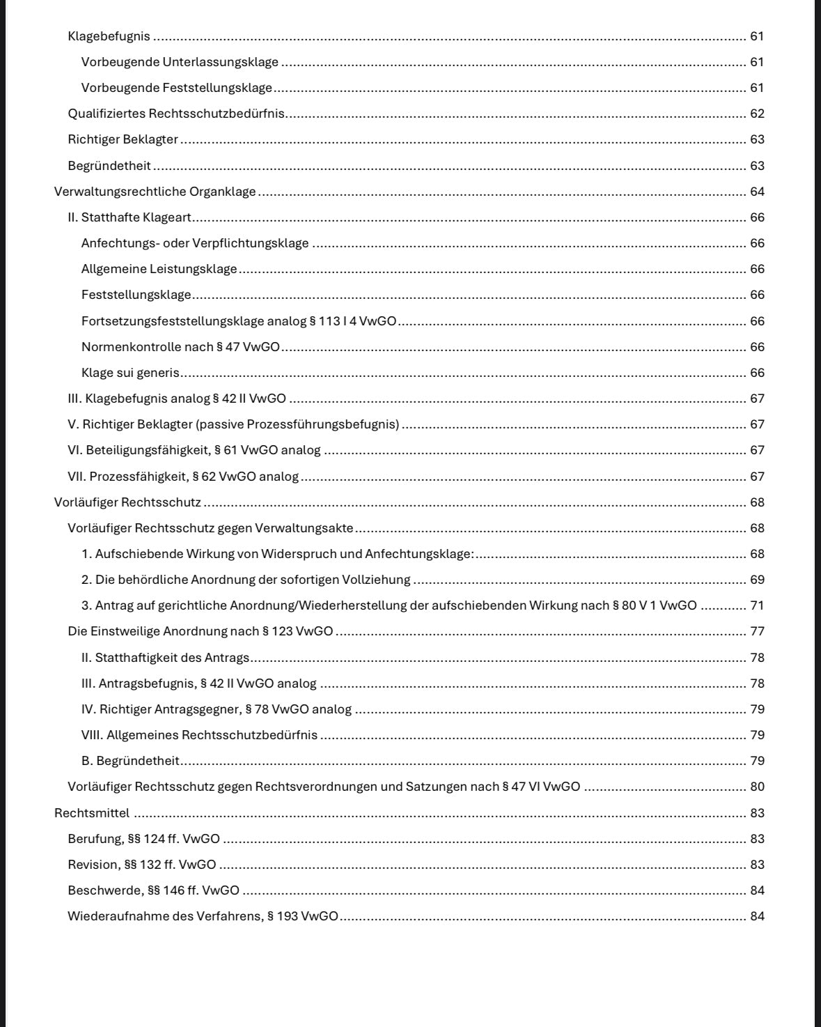 Verwaltungsprozessrecht Skript