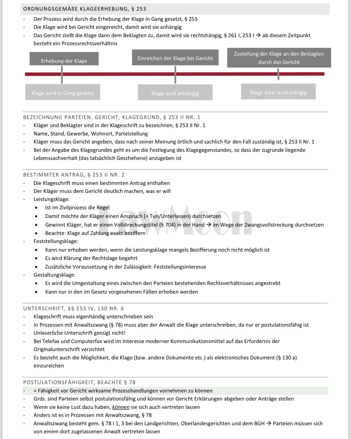 Lawmoon Skript für Student, Jurastudium, Zivilprozessrecht I, ZPO I