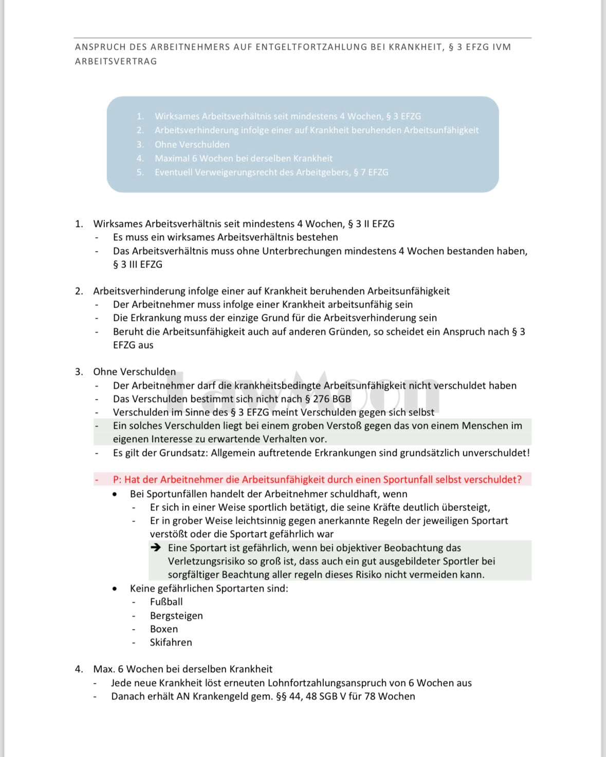 Lawmoon Skript für Student, Jurastudium, Arbeitsrecht