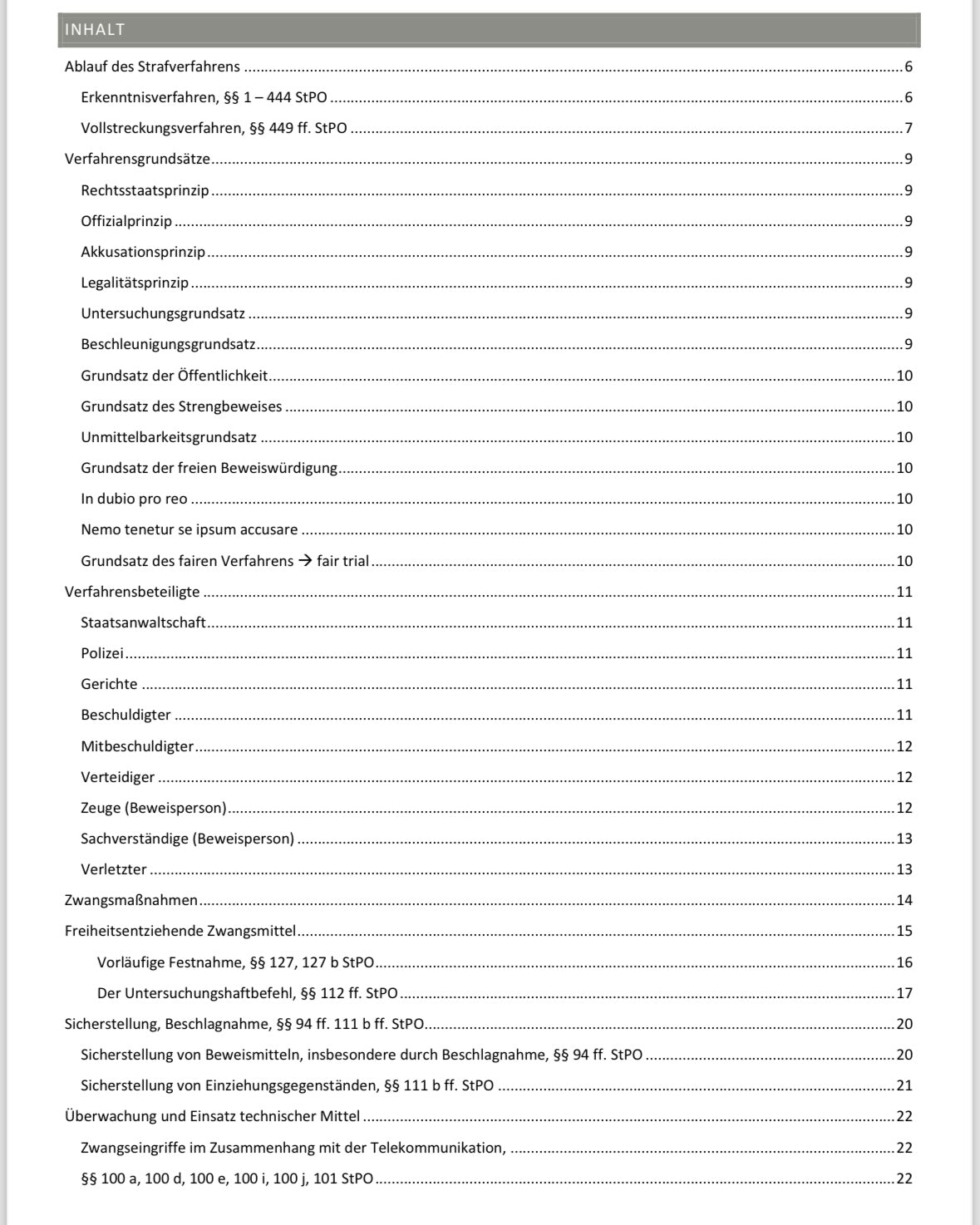 Lawmoon Skript für Student, Jurastudium, Strafprozessrecht