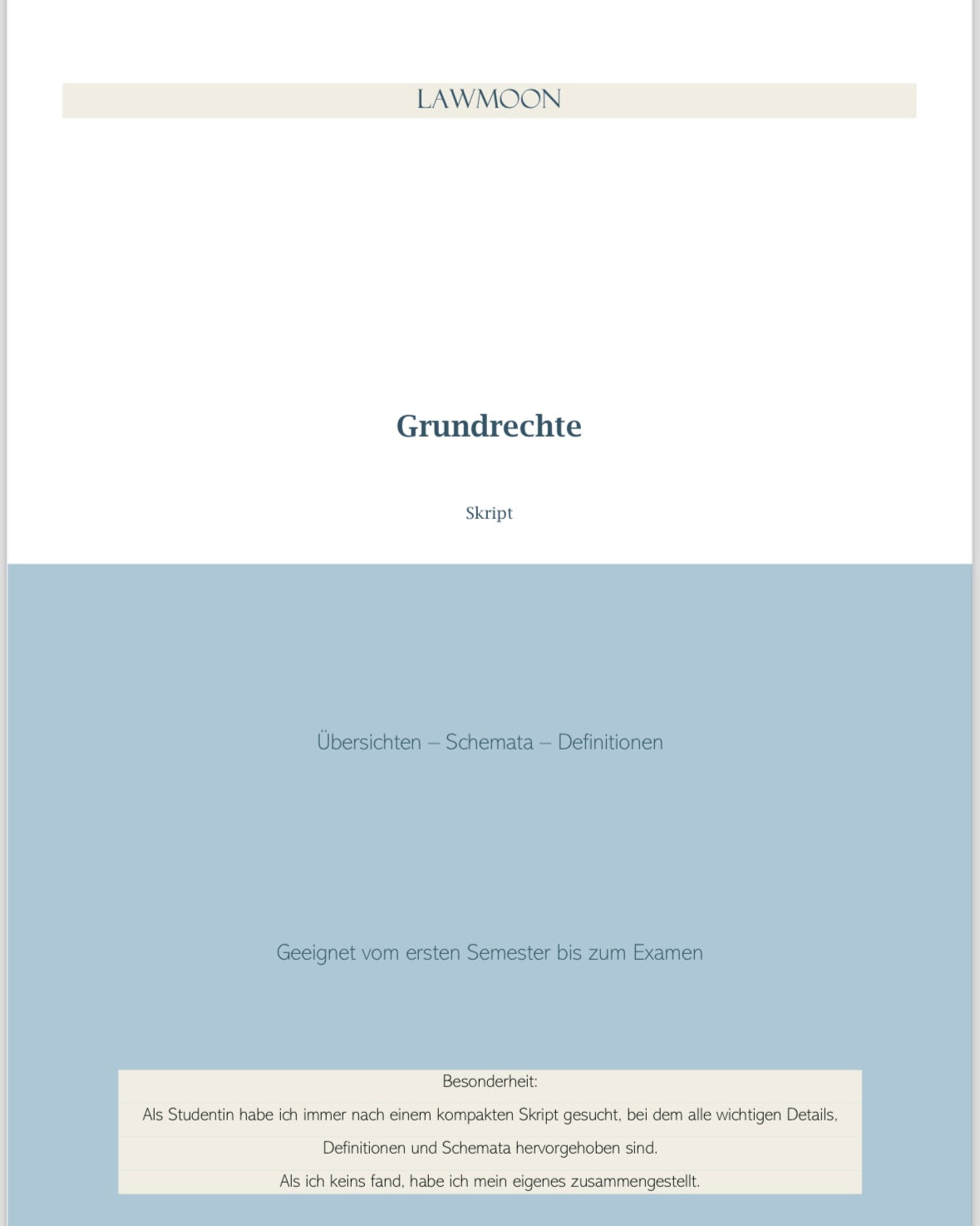 Lawmoon Skript für Student, Jurastudium, Grundrechte