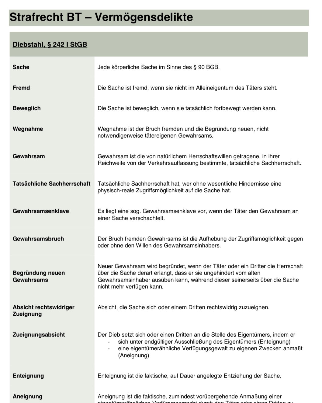 Strafrecht Definitionen Jurastudium, Student, Skript