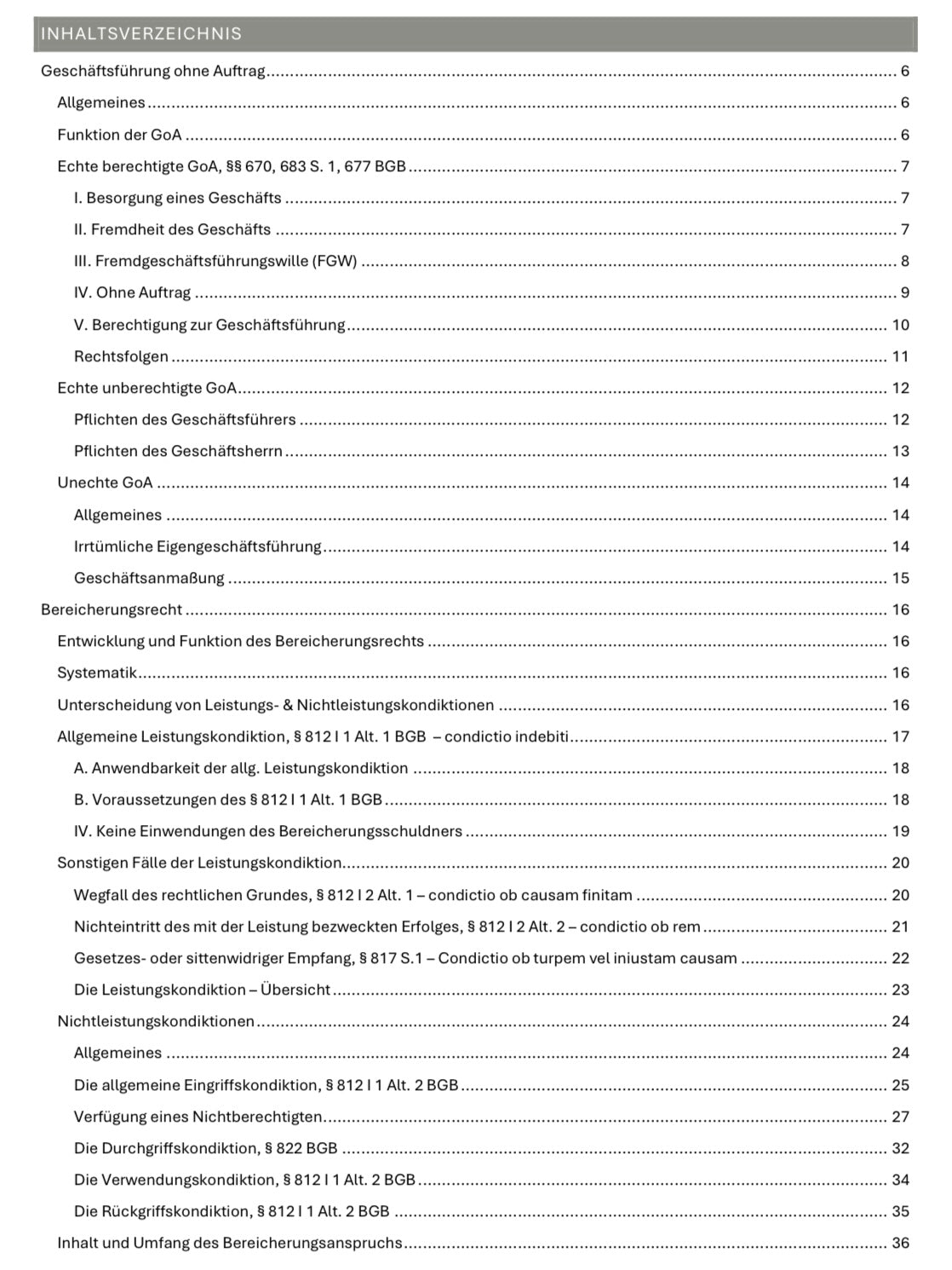 Schuldrecht BT, gesetzliche Schuldverhältnisse, GoA, Bereicheurngsrecht, Deliktsrecht, Leistungskondiktion, Delikt