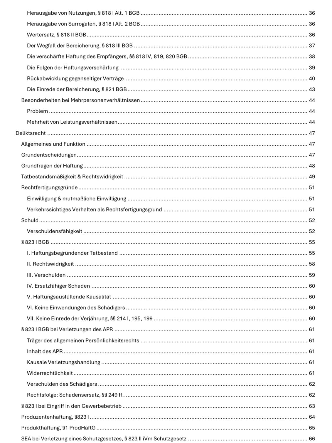 Schuldrecht BT, gesetzliche Schuldverhältnisse, GoA, Bereicheurngsrecht, Deliktsrecht, Leistungskondiktion, Delikt