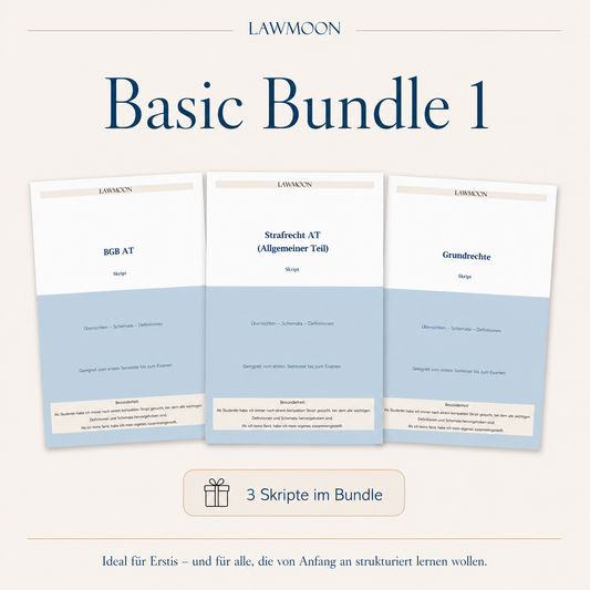 Basic Bundle BGB AT Strafrecht AT Grundrechte Erste Erstsemester Student im ersten Semester Basics Jura Allgemeiner Teil Grundstudium