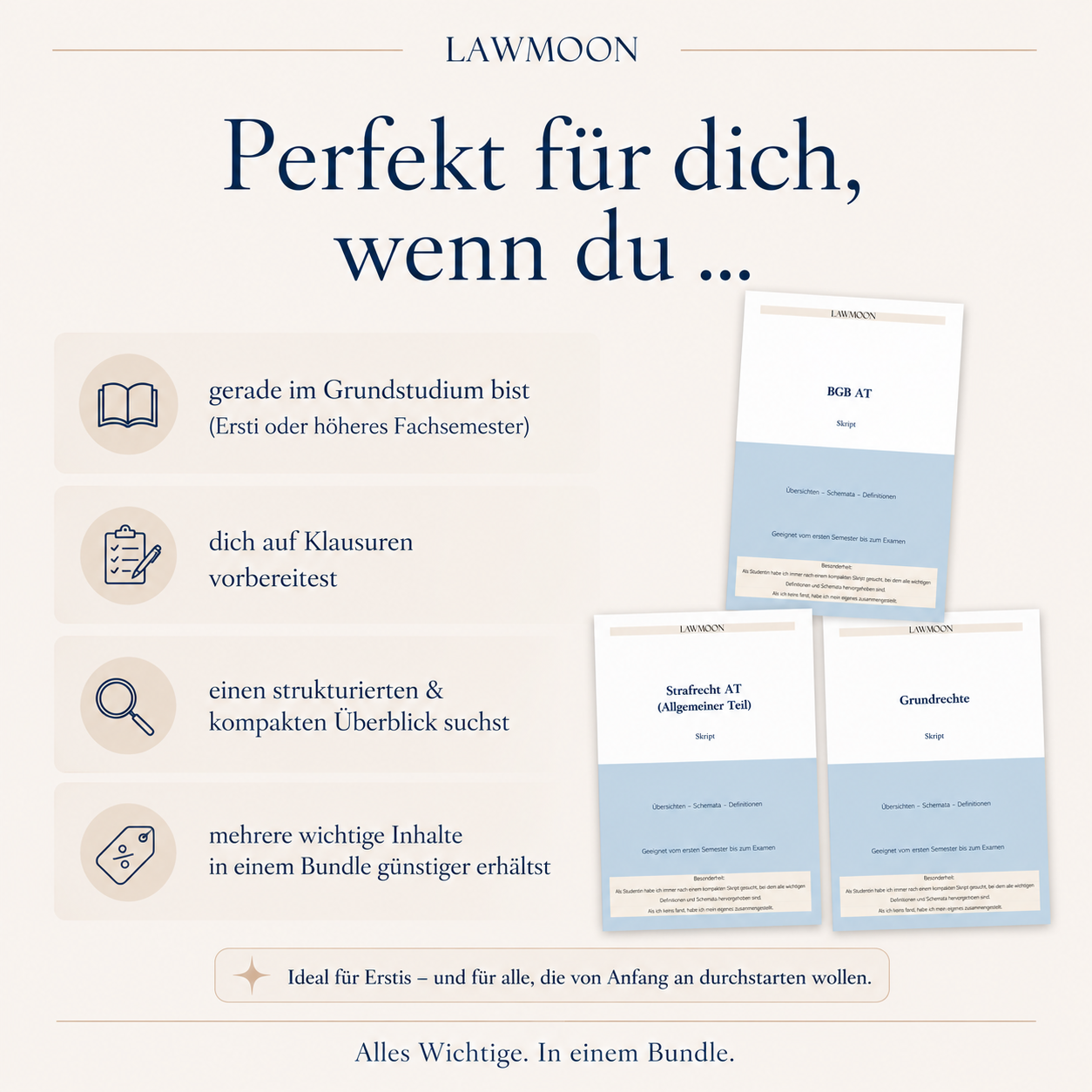 Basic Bundle BGB AT Strafrecht AT Grundrechte Erste Erstsemester Student im ersten Semester Basics Jura Allgemeiner Teil Grundstudium