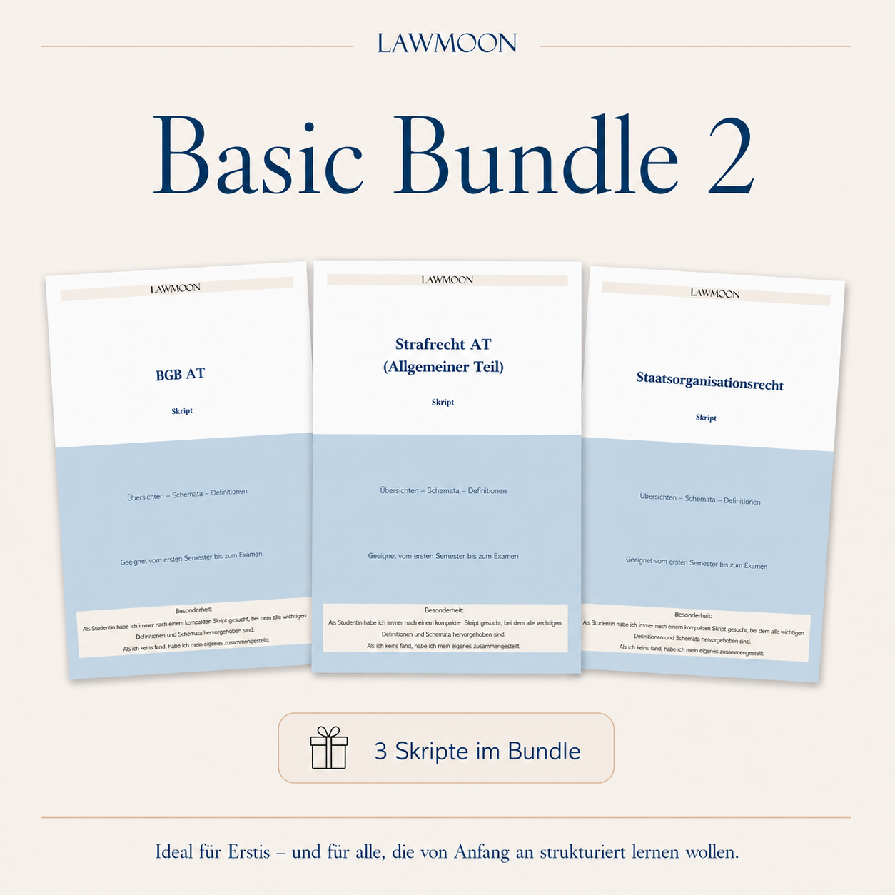 Basic Bundle 2 BGB AT Strafrecht AT Staatsorganisationsrecht Allgemeiner Teil Erste Erstsemester Jura Jurastudent 