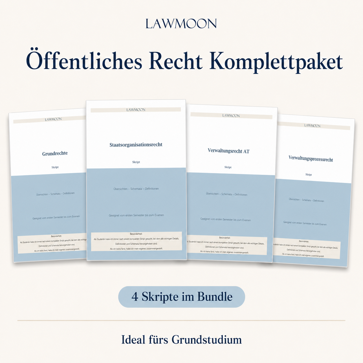Öffentliches Recht Komplettpaket Grundrechte Staatsorganisationsrecht Verwaltungsrecht Allgemeiner Teil AT Verwaltungsprozessrecht 