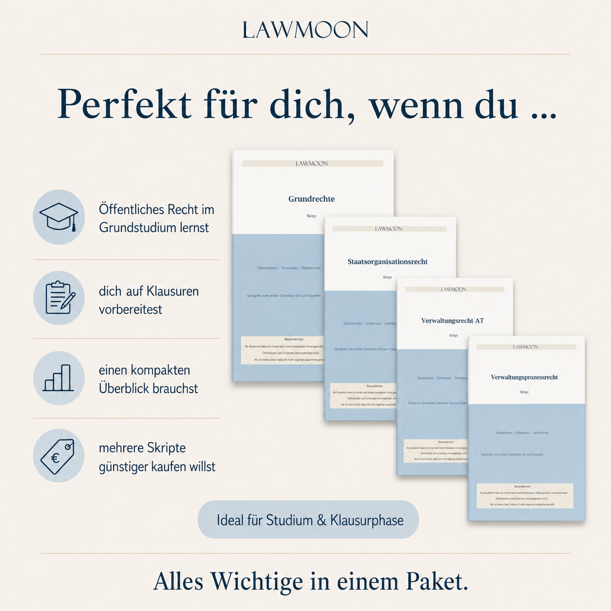 Öffentliches Recht Komplettpaket Grundrechte Staatsorganisationsrecht Verwaltungsrecht Allgemeiner Teil AT Verwaltungsprozessrecht 