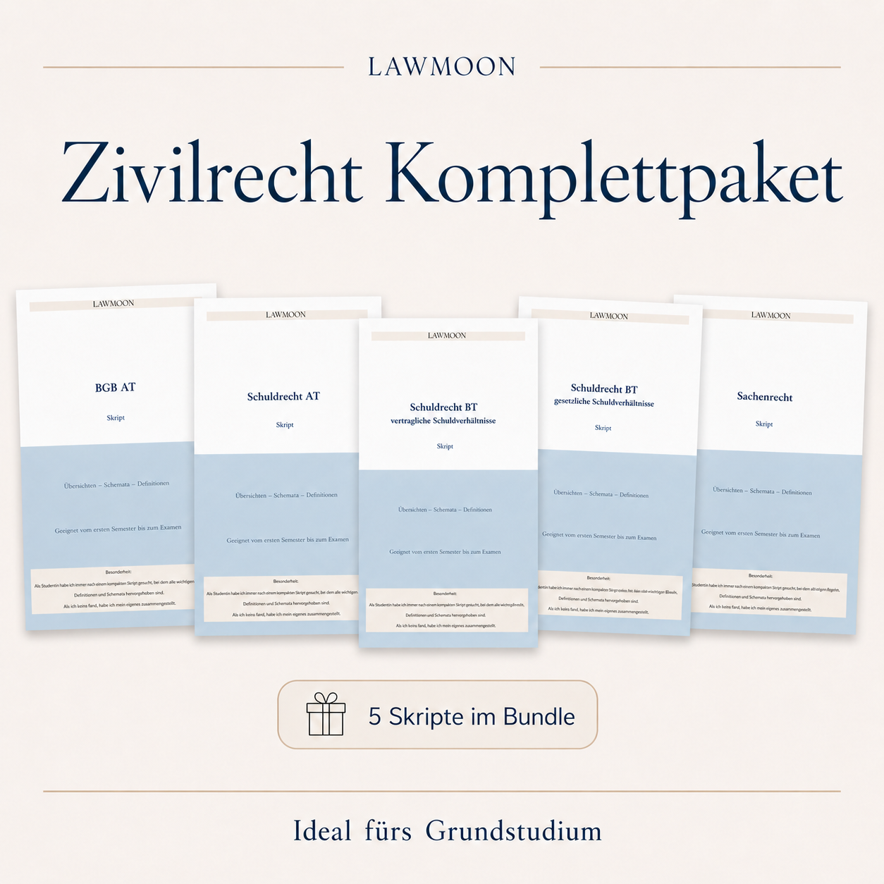 Zivilrecht Komplettpaket BGB AT Schuldrecht Allgemeiner Teil Schuldrecht Besonderer Teil Sachenrecht 