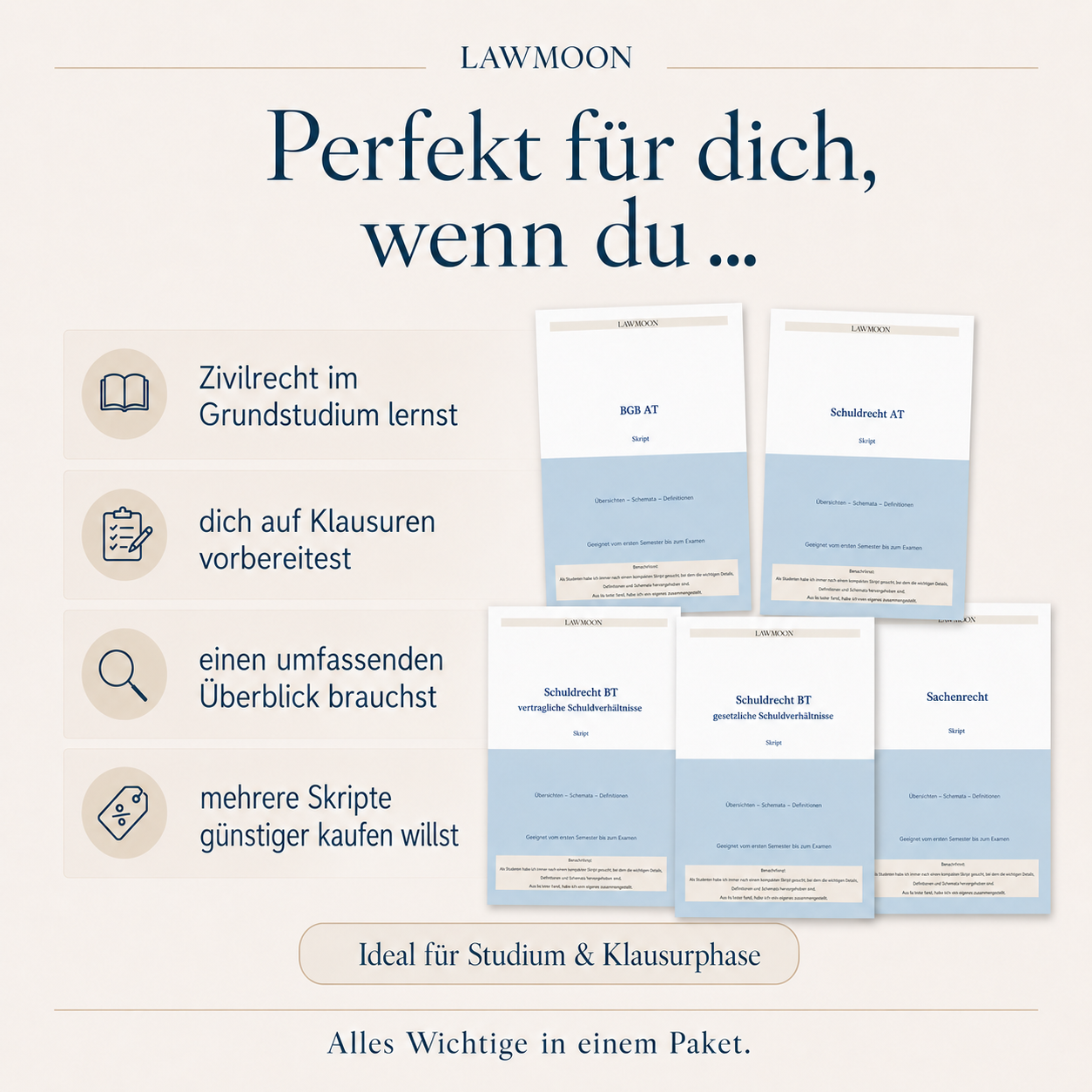 Zivilrecht Komplettpaket BGB AT Schuldrecht Allgemeiner Teil Schuldrecht Besonderer Teil Sachenrecht 