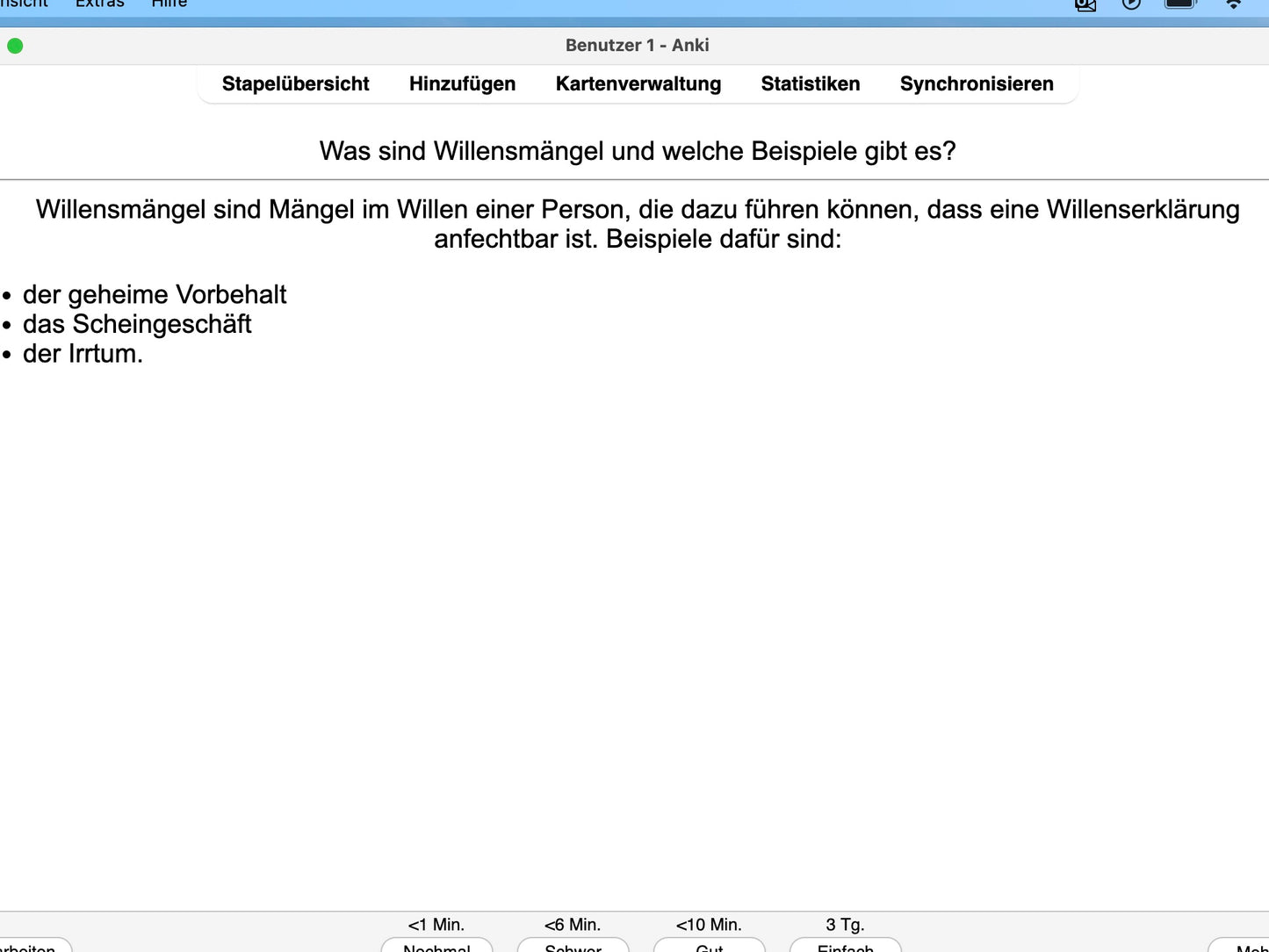 BGB AT Karteikarten ANKI Student Jura Jurakarteikarten