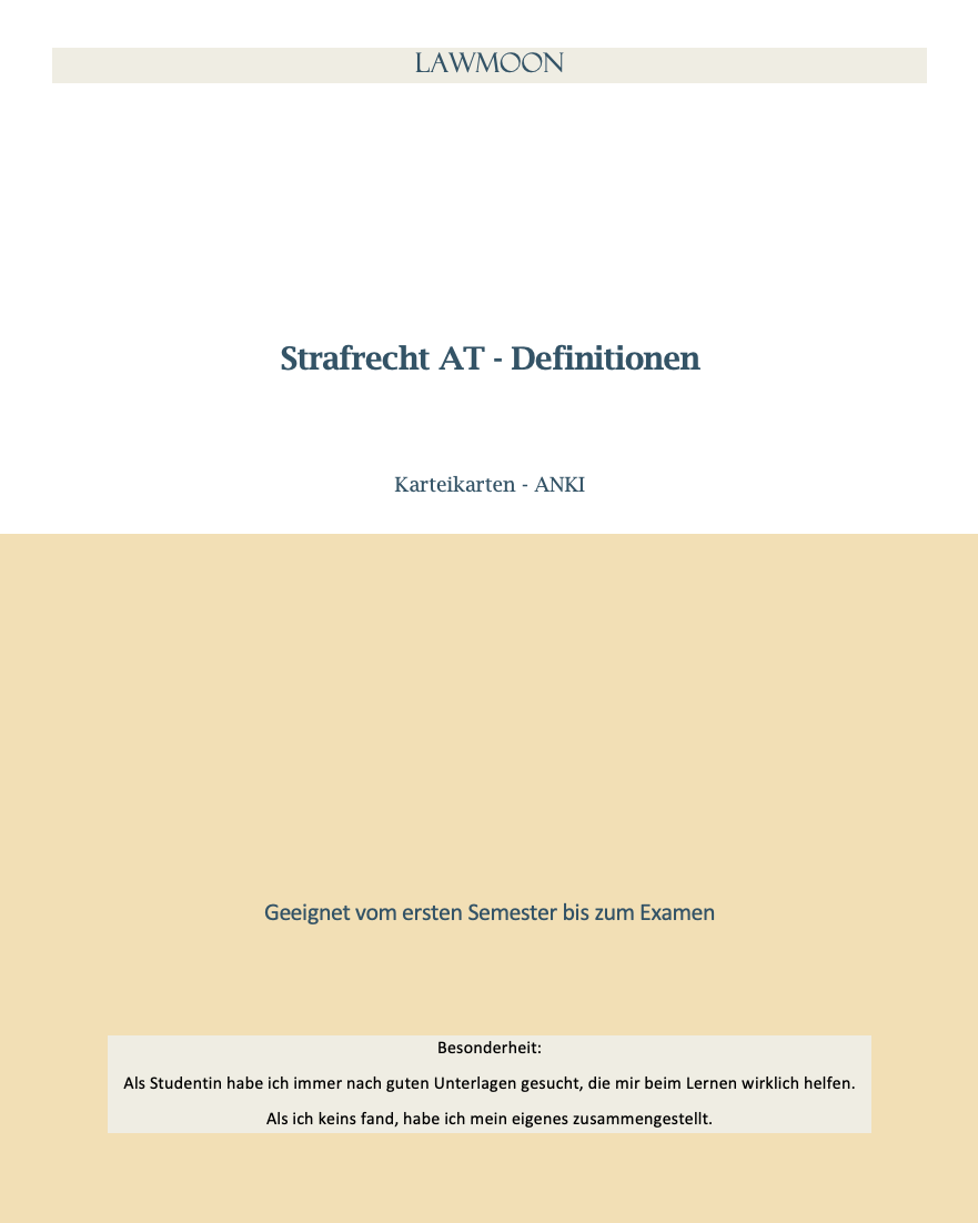Strafrecht AT Definitionen Jura Jurastudent Karteikarten 