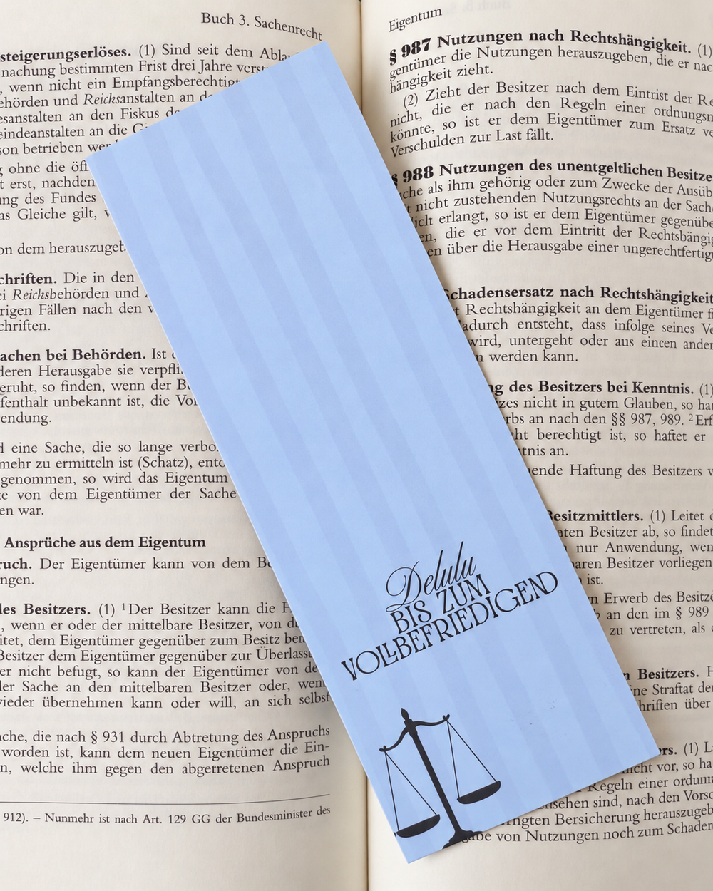 Lesezeichen, Jura, Juralesezeichen, Geschenk, Jurageschenk, Delulu bis zum Vollbefriedigend 