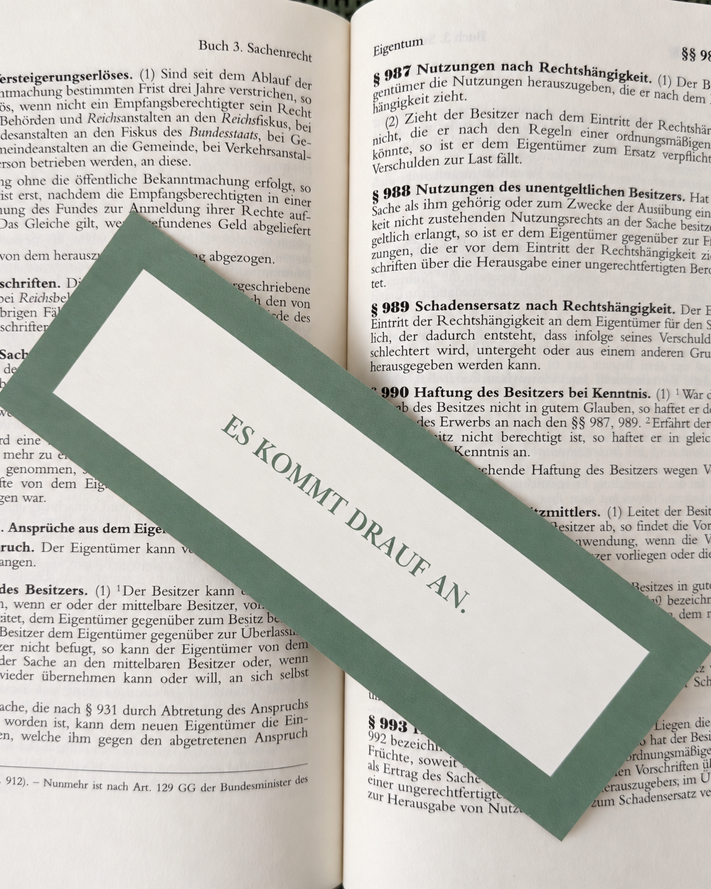 Jura, Lesezeichen, Jurageschenk, Geschenk für Studenten, Geschenk für Jurastudenten, Juralesezeichen, Es kommt drauf an 