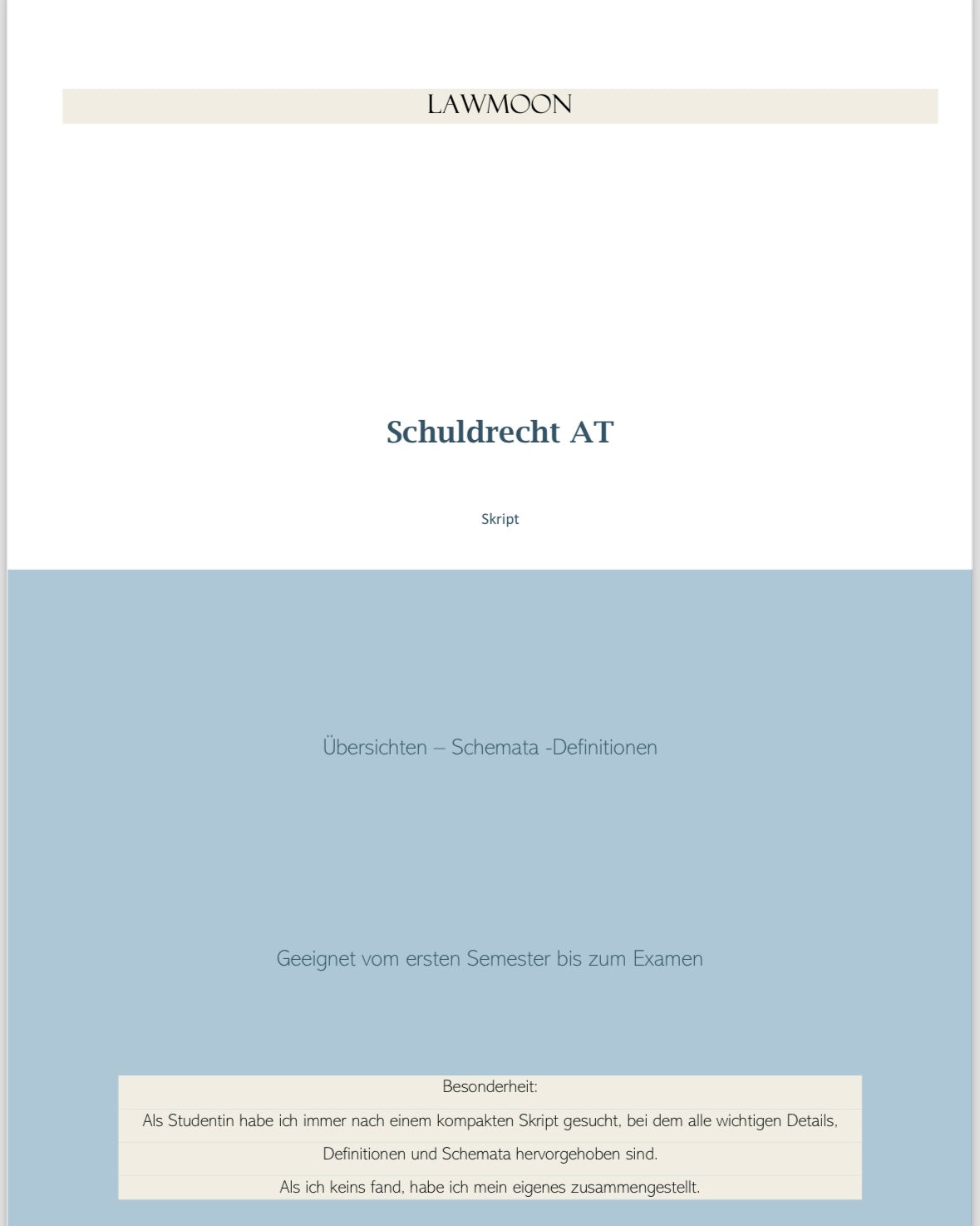 Lawmoon Skript für Student, Jurastudium, Schuldrecht AT