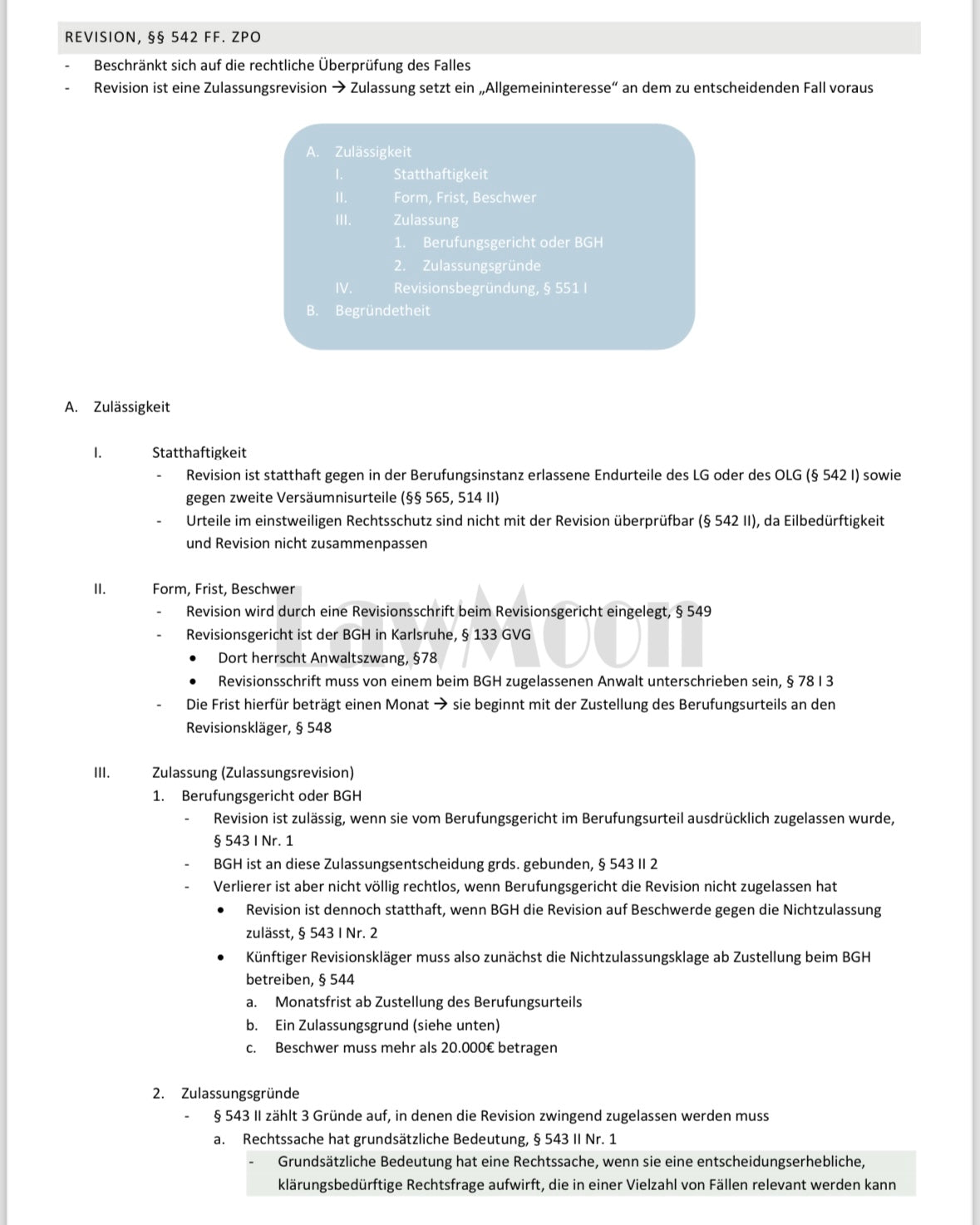 Lawmoon Skript für Student, Jurastudium, Zivilprozessrecht I, ZPO I 