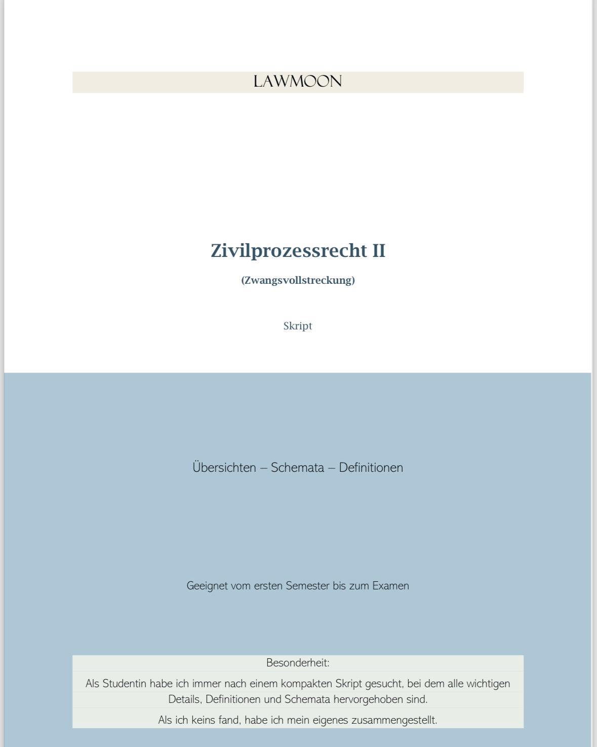 Lawmoon Skript für Student, Jurastudium, Zivilprozessrecht II, ZPO II 