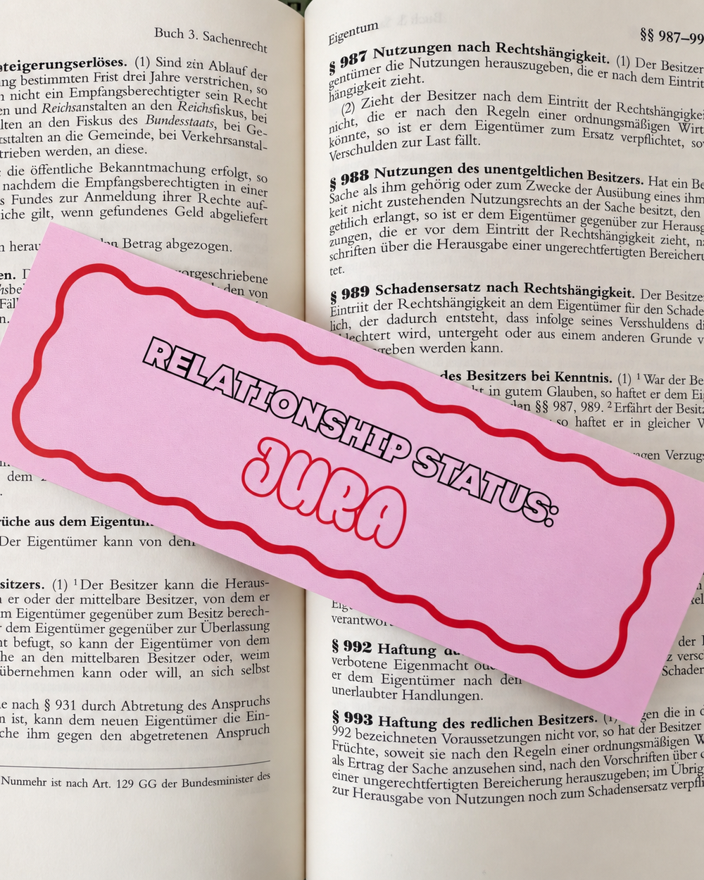 Lesezeichen, Jura, Juralesezeichen, Geschenk, Jurageschenk, Relationship Status Jura