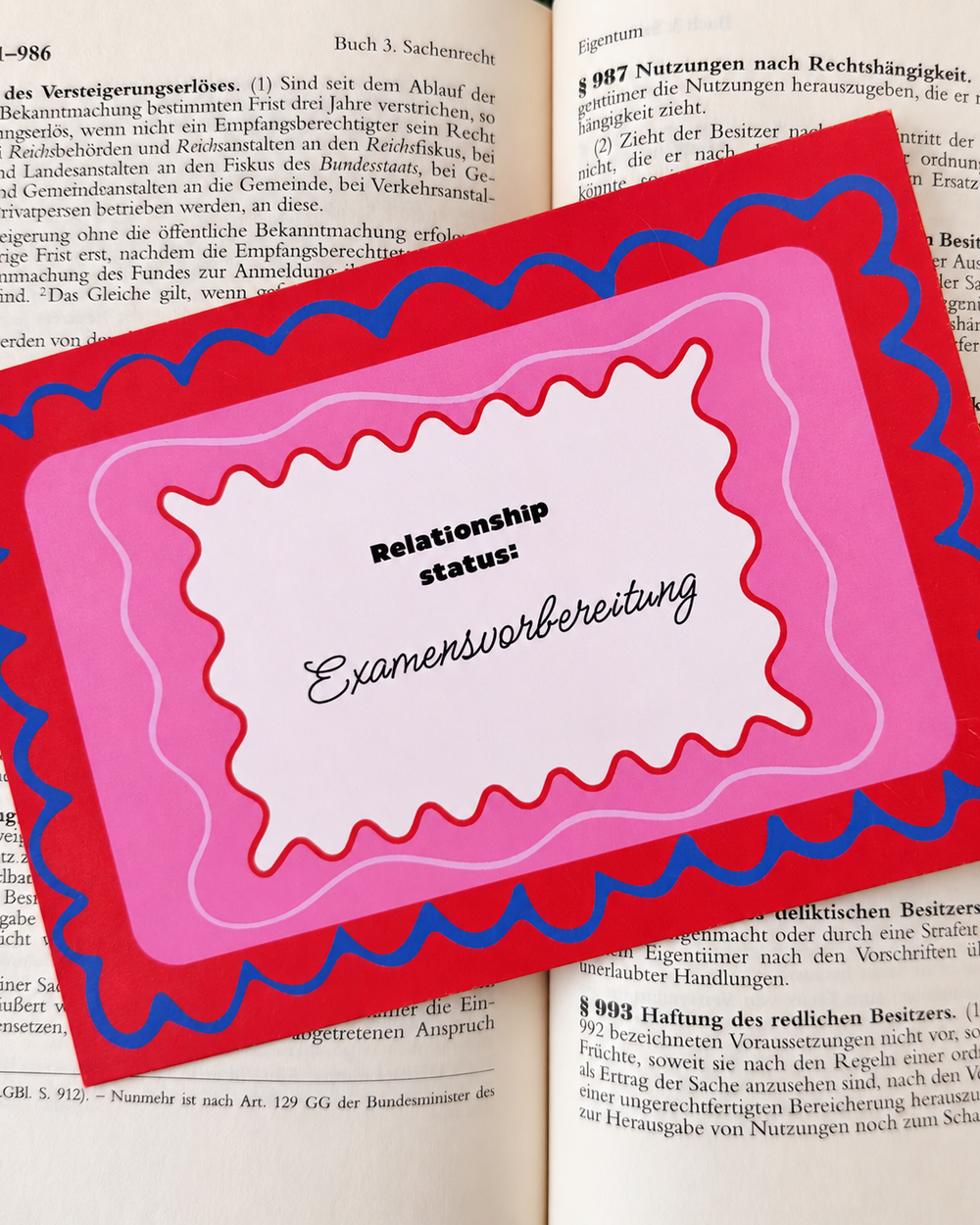 Jura Postkarte Jurageschenk Geschenk für Juristen Geschenk für Jurastudenten Relationship Status Examensvorbereitung