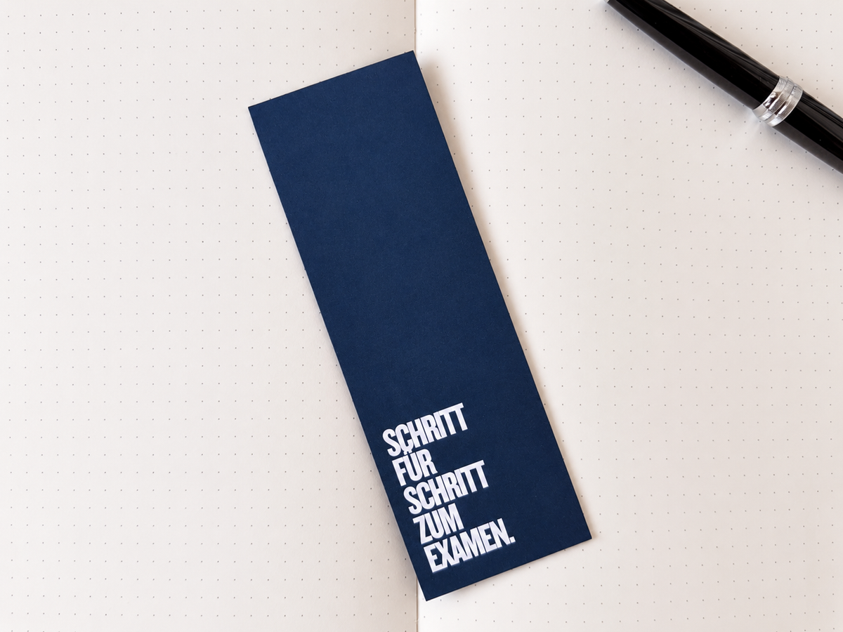 Lesezeichen, Jura, Juralesezeichen, Geschenk, Jurageschenk Schritt für Schritt zum Examen